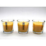 Set of 3 Fragrant Votive Glass Candles- Vanilla
