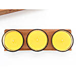 Set of 3 Fragrant Votive Glass Candles- Vanilla