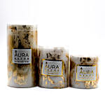 Pillar Candles Gift Set- Gold Dust