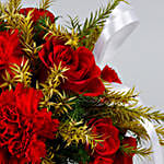 Ravishing Mixed Flowers Golden Vase