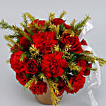 Ravishing Mixed Flowers Golden Vase