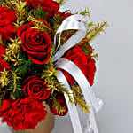 Ravishing Mixed Flowers Golden Vase