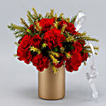 Ravishing Mixed Flowers Golden Vase