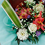 Charming Mixed Flowers & Temptations Wooden Tray