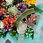 Charming Mixed Flowers & Temptations Wooden Tray