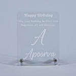 Personalised Happy Birthday Transparent Plaque