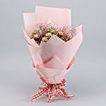 Beautifully Wrapped Pink Rocher Bouquet