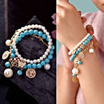 Fashionable Beads & Chain Bracelet