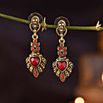 Antique Golden & Red Earrings