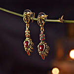 Antique Golden & Red Earrings