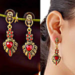 Antique Golden & Red Earrings