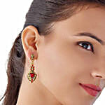Antique Golden & Red Earrings