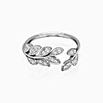 Giva Anushka Sharma Silver Zircon Leaf Ring