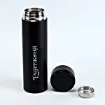 Personalised Temperature Display Black Water Bottle