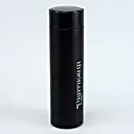 Personalised Temperature Display Black Water Bottle