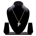 Estele P Charm Initial Pendant For Women