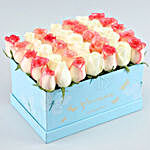 Exotic Jumilia Pink & White Roses Box
