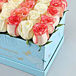 Exotic Jumilia Pink & White Roses Box