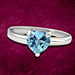 Heart Shaped Blue Topaz Ring