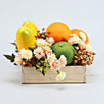 Artificial Fruits & Flower Square Basket