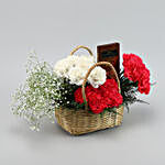 Blooming Carnations & Temptations Gift Basket For Mom
