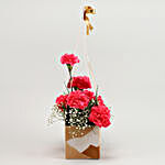 Dark Pink Carnations In FNP Paper Flower Holder