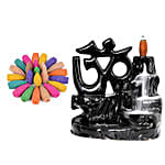 Black Om Back-Flow Smoke Fountain
