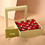 Graceful Red Roses Square Box