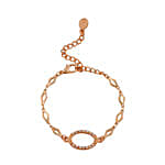 Estele Rose Gold White Swarovski Stone Bracelet