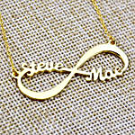 Personalised Two Names Silver Infinity Pendant