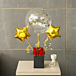 Happy Anniversary Balloon & Roses Box
