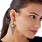Ochre & Copper Diamond Shaped Earrings