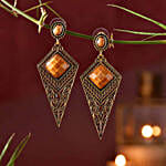 Ochre & Copper Diamond Shaped Earrings