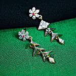 Handcrafted Flower Shaped Diamond Earrings