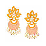 Motif Design Kundan Meenakari Dangle Earrings