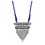 Threaded Silver Toned Metal Handcrafted Necklace Set With 