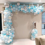 Personalised Blue & White Balloon Garland Décor