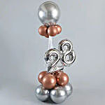 Rose Gold & Silver Number 28 Balloon Bouquet