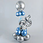 Blue & Silver Number 25 Balloon Bouquet