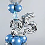 Blue & Silver Number 25 Balloon Bouquet