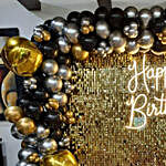 Birthday Balloon Garland Sequin Backdrop