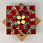 Red Roses and Chocolates Brown Box