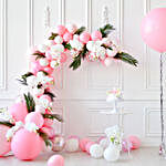 Pink & White Balloon Garland Decor