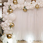White & Golden Balloons Curtain Backdrop