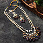 Amethyst Long Layered Necklace Set