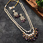 Amethyst Long Layered Necklace Set