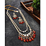 Paya Carnelian Long Layered Necklace Set