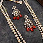 Paya Carnelian Long Layered Necklace Set