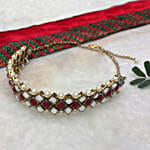 Paya Kundan Marsala Stone Choker Necklace Set