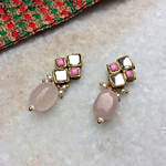 Paya Rose Quartz and Pearl Long Necklace Set